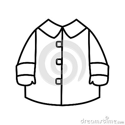 Outline, simple vector baby coat icon isolated on white background Stock Photo