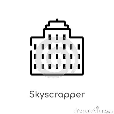 outline skyscrapper vector icon. isolated black simple line element illustration from city elements concept. editable vector Vector Illustration