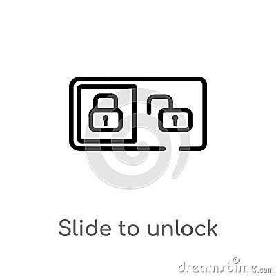 outline slide to unlock vector icon. isolated black simple line element illustration from user interface concept. editable vector Vector Illustration