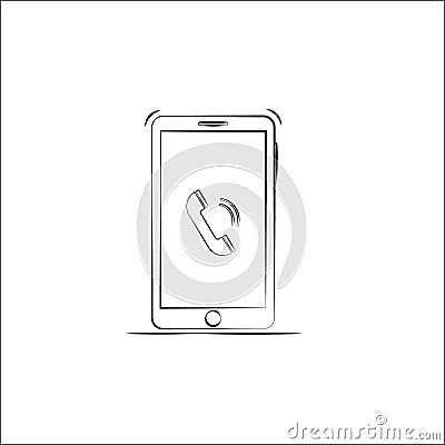 Outline smartphone icon. vector Vector Illustration