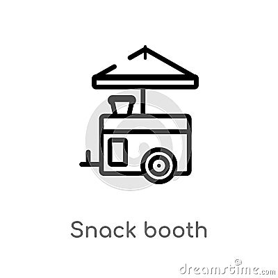 outline snack booth vector icon. isolated black simple line element illustration from food concept. editable vector stroke snack Vector Illustration