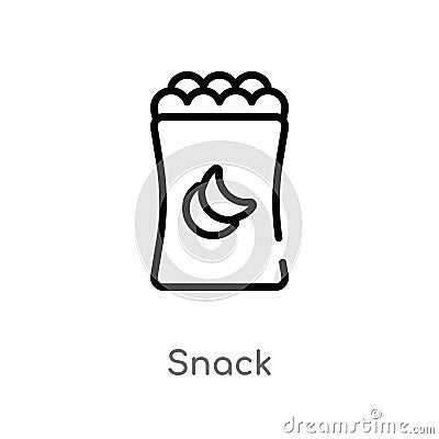 outline snack vector icon. isolated black simple line element illustration from fast food concept. editable vector stroke snack Vector Illustration