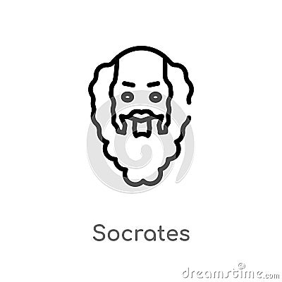 outline socrates vector icon. isolated black simple line element illustration from greece concept. editable vector stroke socrates Vector Illustration