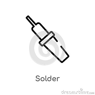 outline solder vector icon. isolated black simple line element illustration from construction and tools concept. editable vector Vector Illustration