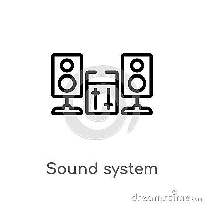 outline sound system vector icon. isolated black simple line element illustration from music concept. editable vector stroke sound Vector Illustration