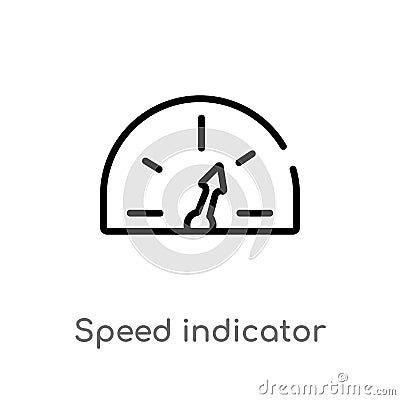 outline speed indicator vector icon. isolated black simple line element illustration from measurement concept. editable vector Vector Illustration