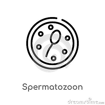 outline spermatozoon vector icon. isolated black simple line element illustration from health and medical concept. editable vector Vector Illustration