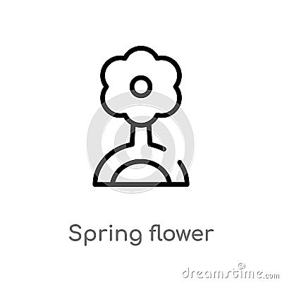 outline spring flower vector icon. isolated black simple line element illustration from agriculture farming concept. editable Vector Illustration