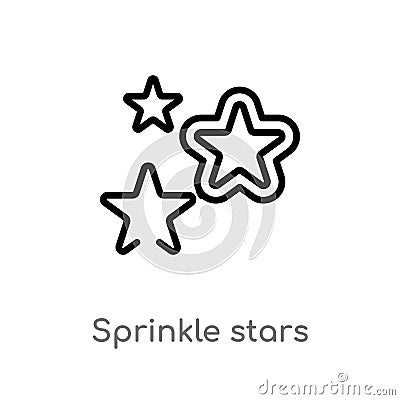 outline sprinkle stars vector icon. isolated black simple line element illustration from party concept. editable vector stroke Vector Illustration