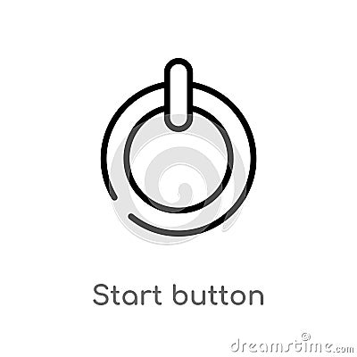 outline start button vector icon. isolated black simple line element illustration from multimedia concept. editable vector stroke Vector Illustration
