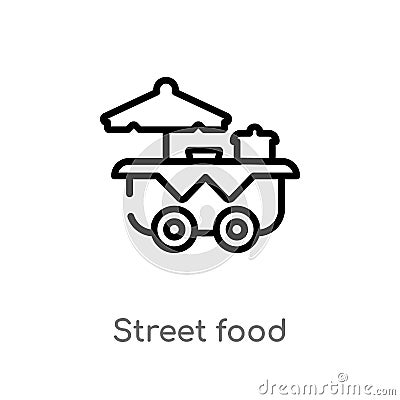 outline street food vector icon. isolated black simple line element illustration from fast food concept. editable vector stroke Vector Illustration