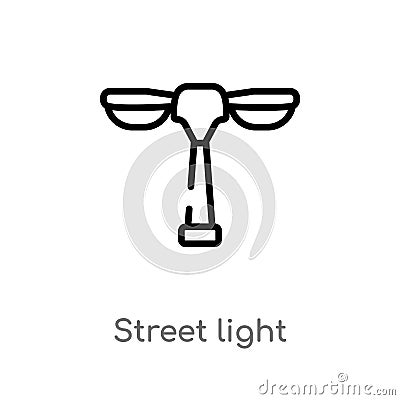 outline street light vector icon. isolated black simple line element illustration from city elements concept. editable vector Vector Illustration