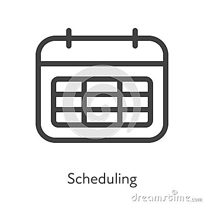 Outline style ui icons soft skill for business collection. Vector black linear illustration. Scheduling. Schedule time management Vector Illustration