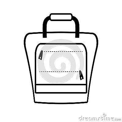 outline suitcase packback travel bag tourist Cartoon Illustration