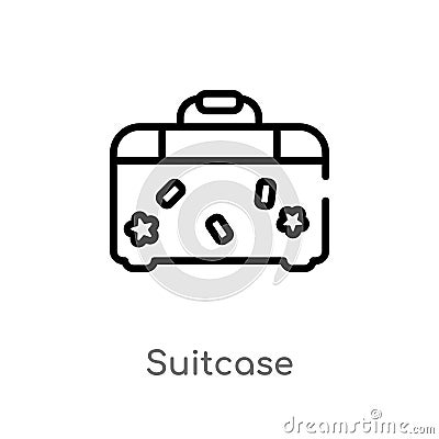 outline suitcase vector icon. isolated black simple line element illustration from blogger and influencer concept. editable vector Vector Illustration