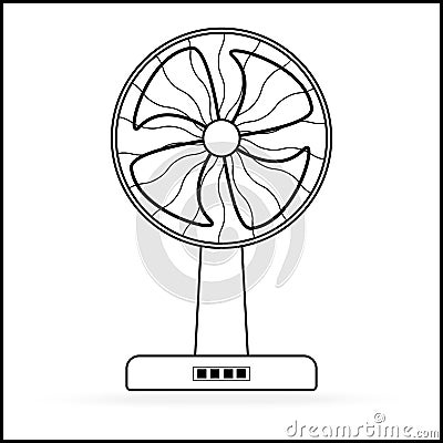 Outline table fan Vector Illustration