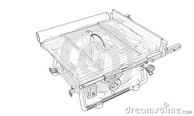 Outline table saw for woodwork Cartoon Illustration