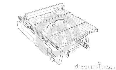 Outline table saw for woodwork Cartoon Illustration