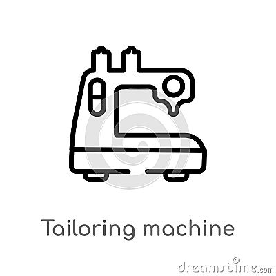 outline tailoring machine vector icon. isolated black simple line element illustration from sew concept. editable vector stroke Vector Illustration