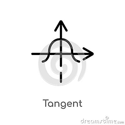 outline tangent vector icon. isolated black simple line element illustration from analytics concept. editable vector stroke Vector Illustration