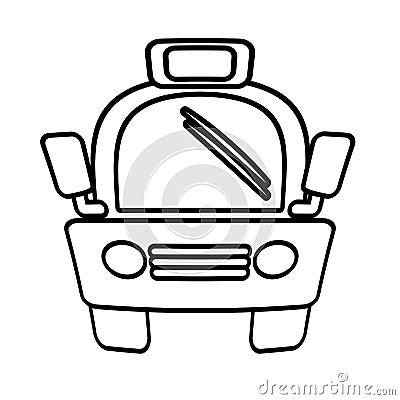 Outline taxi car vehicule transport public Vector Illustration