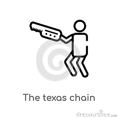 outline the texas chain saw massacre vector icon. isolated black simple line element illustration from people concept. editable Vector Illustration