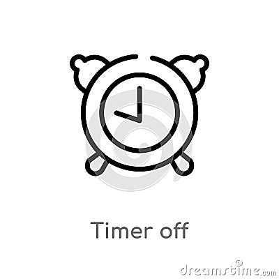 outline timer off vector icon. isolated black simple line element illustration from ultimate glyphicons concept. editable vector Vector Illustration