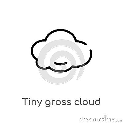 outline tiny gross cloud vector icon. isolated black simple line element illustration from weather concept. editable vector stroke Vector Illustration