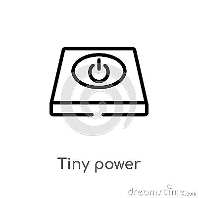 outline tiny power vector icon. isolated black simple line element illustration from user interface concept. editable vector Vector Illustration