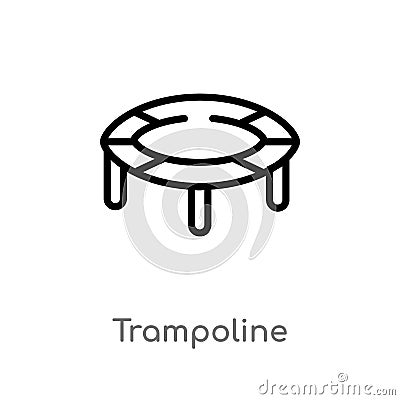 outline trampoline vector icon. isolated black simple line element illustration from gym and fitness concept. editable vector Vector Illustration