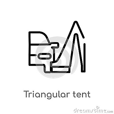 outline triangular tent vector icon. isolated black simple line element illustration from mechanicons concept. editable vector Vector Illustration