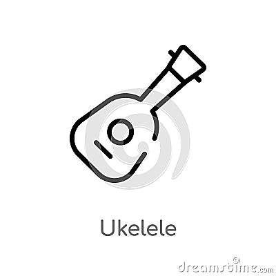outline ukelele vector icon. isolated black simple line element illustration from music concept. editable vector stroke ukelele Vector Illustration