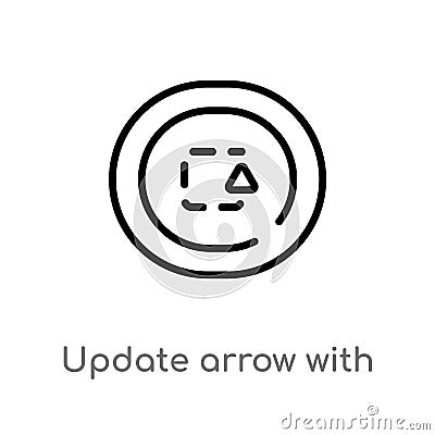 outline update arrow with broken line vector icon. isolated black simple line element illustration from user interface concept. Vector Illustration