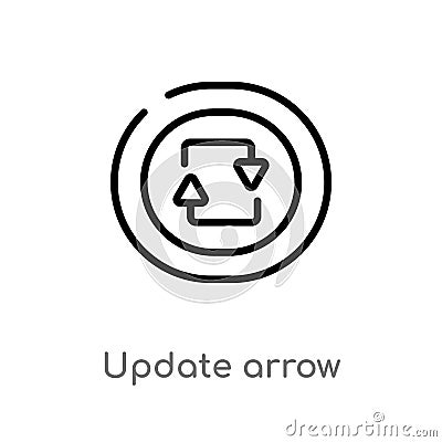 outline update arrow vector icon. isolated black simple line element illustration from user interface concept. editable vector Vector Illustration