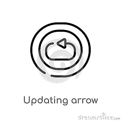 outline updating arrow vector icon. isolated black simple line element illustration from user interface concept. editable vector Vector Illustration