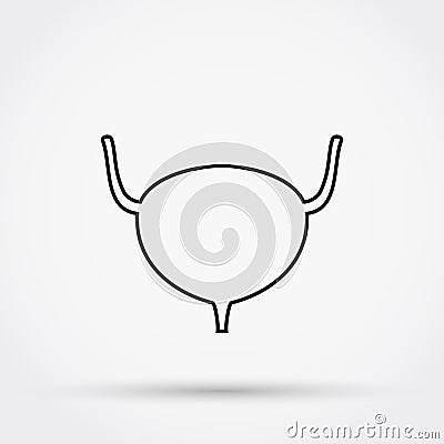 Outline urinary bladder vector icon. Vector Illustration