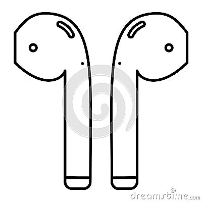 Outline vector airpods icon isolated on white background Stock Photo