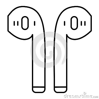 Outline vector airpods icon isolated on white background Stock Photo