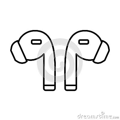 Outline vector airpods icon isolated on white background Stock Photo