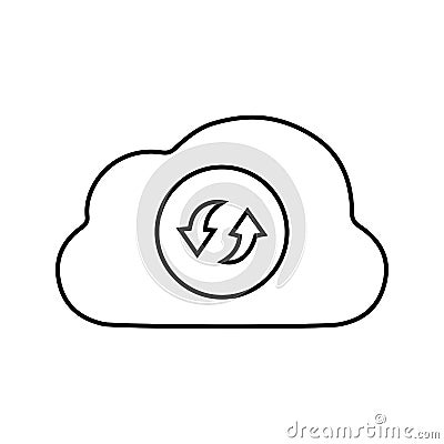 Outline vector design.Cloud, refresh, update icon Vector Illustration