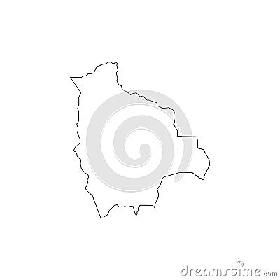 Outline vector map of Bolivia. Simple Bolivia border map. Vector silhouette on white background Vector Illustration