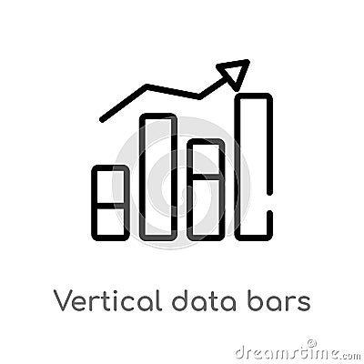 outline vertical data bars vector icon. isolated black simple line element illustration from user interface concept. editable Vector Illustration