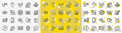 Outline Video conference, Ab testing and Deflation line icons. For web app. Vector Vector Illustration