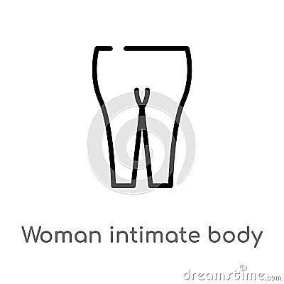 outline woman intimate body part vector icon. isolated black simple line element illustration from medical concept. editable Vector Illustration