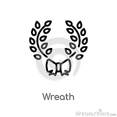 outline wreath vector icon. isolated black simple line element illustration from summer concept. editable vector stroke wreath Vector Illustration