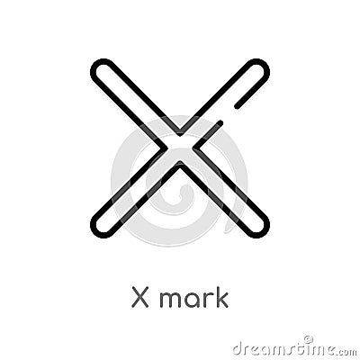 outline x mark vector icon. isolated black simple line element illustration from interface concept. editable vector stroke x mark Vector Illustration