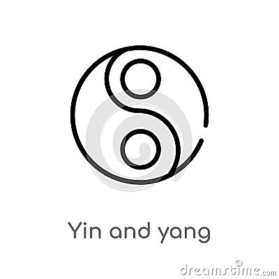 outline yin and yang vector icon. isolated black simple line element illustration from shapes and symbols concept. editable vector Vector Illustration