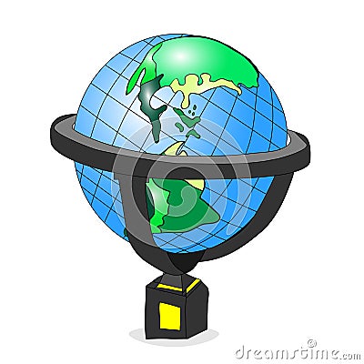 Outlined, hand-drawn globe Vector Illustration