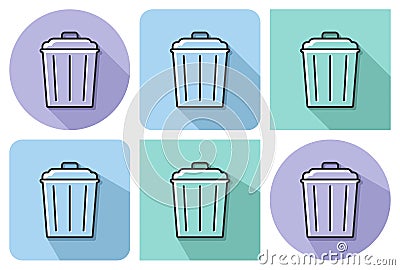 Outlined icon of refuse bin Vector Illustration