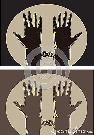 Outlined shackles Vector Illustration